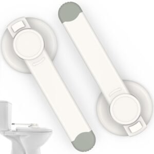 Baby Toilet Safety Locks (2 Pack)| Childproof Toilet Seat Lock | Baby Safety Products | Baby Proofing Kit | Prevents Toddlers from Opening Toilet Lids | 3M Adhesive and Tool-Free Installation（White）