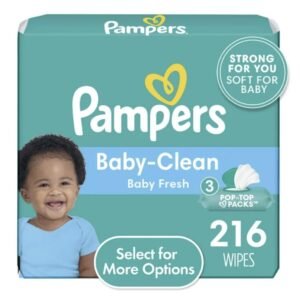 Pampers Baby Wipes, Complete Clean Fragrance Free 3X Pop-Top Pack, 216 Count