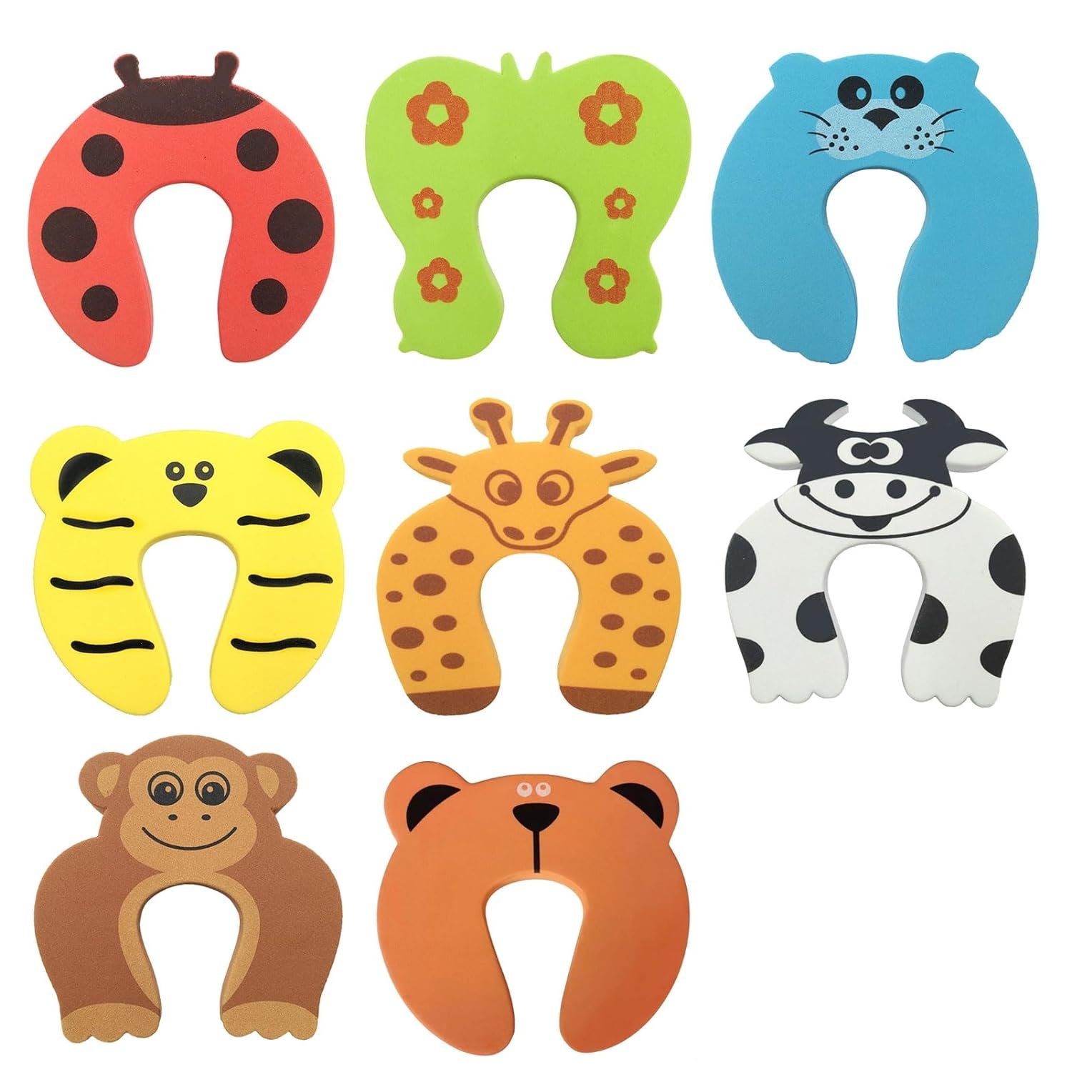 Baby Safety for 8Pcs Furniture Protections Card Security Cute Animal-Cares Child Lock Finger Pad Child Finger Protectors